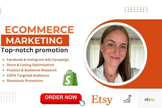 boost your shopify, etsy, ebay with ecommerce marketing or facebook ads