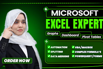 create excel dashboard, pivot tables, vlookup, graphs, and data visualization