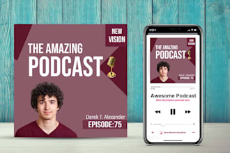 create a amazing and proffessional podcast cover art