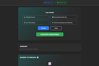 build a modern loan calculator app with charts, PDF and CSV export