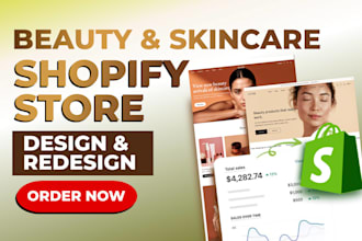 build skincare shopify store, beauty website, cosmetics, skincare store website