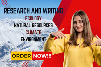 write on ecology, natural resources, climate change, and environment