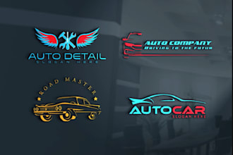 design unique and creative automotive, auto detailing, car wash logo