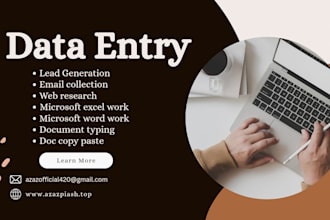 do data entry, copy paste, web research, email collect
