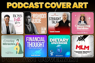do unique modern podcast cover art, podcast logo and any graphics design