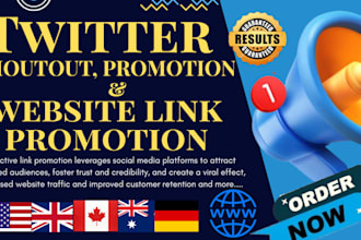 do twitter promotion, shoutout, website link, link promotion, ig, fb, UK, USA