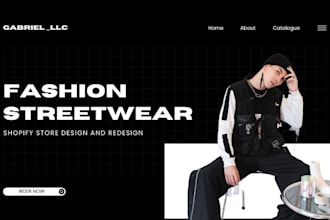 design shopify fashion streetwear store, redesign shopify clothing brand website