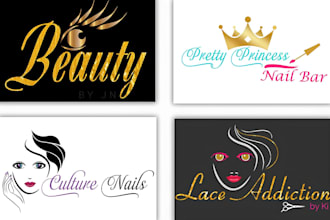 do beauty cosmetic feminine hair salon spa watercolor signature logo