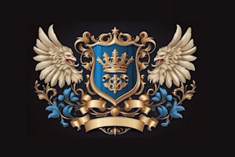 make a professional coat of arms, heraldic shield or family crest design