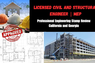 review and stamp as licensed civil and structural engineer in california georgia