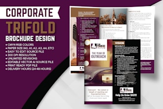 design bifold, trifold brochure, leaflet and handout flyer
