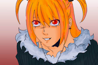 draw fanarts ocs custom cartoon comic or anime character
