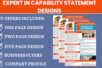 write and design government capability statement, capability statement design