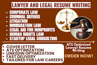 write, rewrite your legal resume, lawyer resume, CV linkedin opt cover letter
