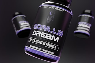 do photorealistic 3d rendering of supplements