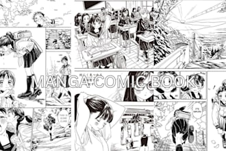 do comic strip manga panel manga storyboard comic book art in dark manga style