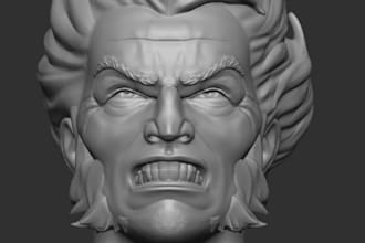 do realistic 3d head, bust and realistic face model character model for 3d print