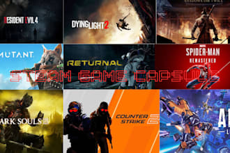 steam game ui, steam capsule, concept art, character design,game banner,dev logo