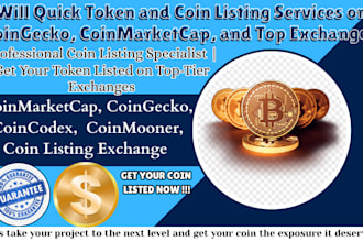 list your token and coin on coinmarketcap or coingecko