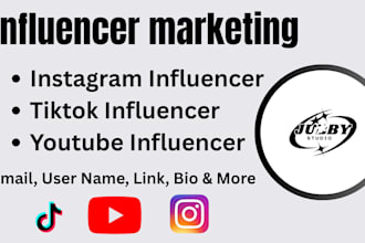 find best instagram, tiktok and youtube influencer email list