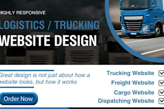 design logistics website, trucking website, dispatch, transport, cargo website
