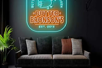 design 3d neon sign neon logo or neon text with acrylic effect