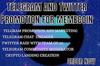 do solana memecoin promotion, twitter x telegram marketing, telegram promotion