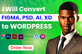 convert figma to wordpress website, psd xd ai to wordpres