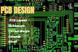 design professional pcb layout, schematic circuit phototype in kicad and easyeda