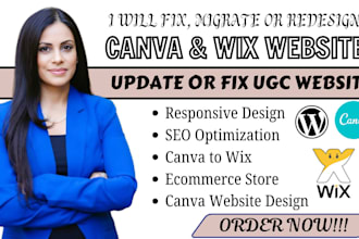 update or redesign canva website, weebly, duda, wix design, google site website