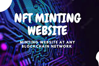 do your own nft minting dapp, website, landing page, smart contracts,