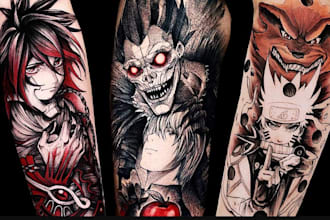 create your japanese custom tattoo design and illustration