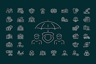create custom website icon design, svg icons, vector icon set and app icon