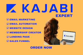 kajabi landing page, kajabi website design or online course