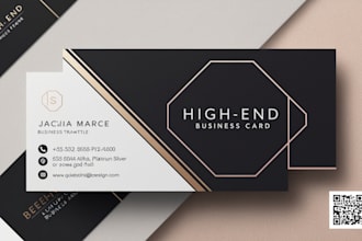 luxury business card design with qr code integration