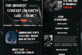 design modern music website for artist, djs, musician, podcaster