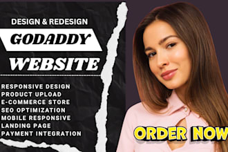 do godaddy website design and redesign, website builder, website development