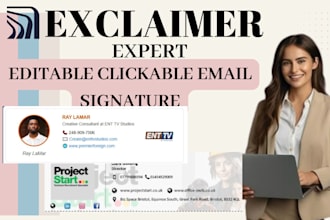 professionally design an editable clickable exclaimer html email signature