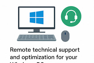 provide remote technical support,maintenance for windows pc