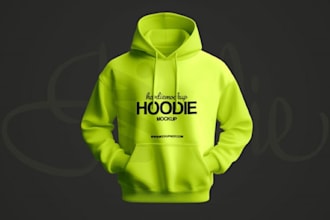design mockup for label, packaging, custom, hoodie, course and thumbnail design