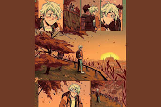 design anime characters, manga pages, storyboards