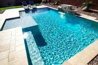 do a backyard swimming pool planning, professional landscape with garden design