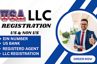 register US llc, ein application, open US bank for US and non US resident