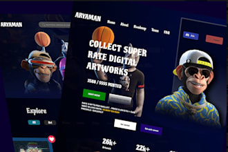 create a crypto, nft minting website, landing page, smart contract