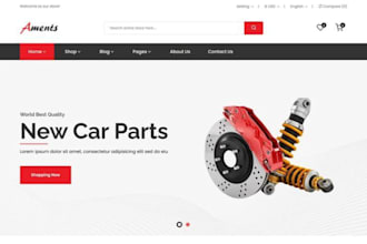 design motor part shopify store, auto part website motor part dropshipping store
