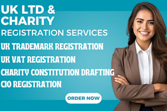 register your UK charity, ltd company, and trademark with expert guidance