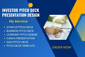 startup pitch deck company presentation, business pitch deck canva slides ppt