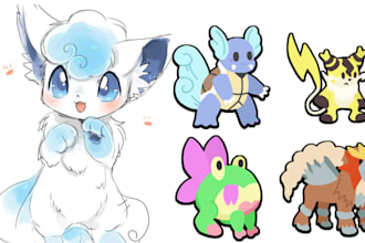 draw a professional pokemon or fakemon art for you