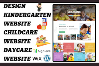 design kindergarten website daycare website childcare website preschool website