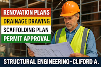 renovation, drainage, shoring plan and scaffolding plans for permit approval